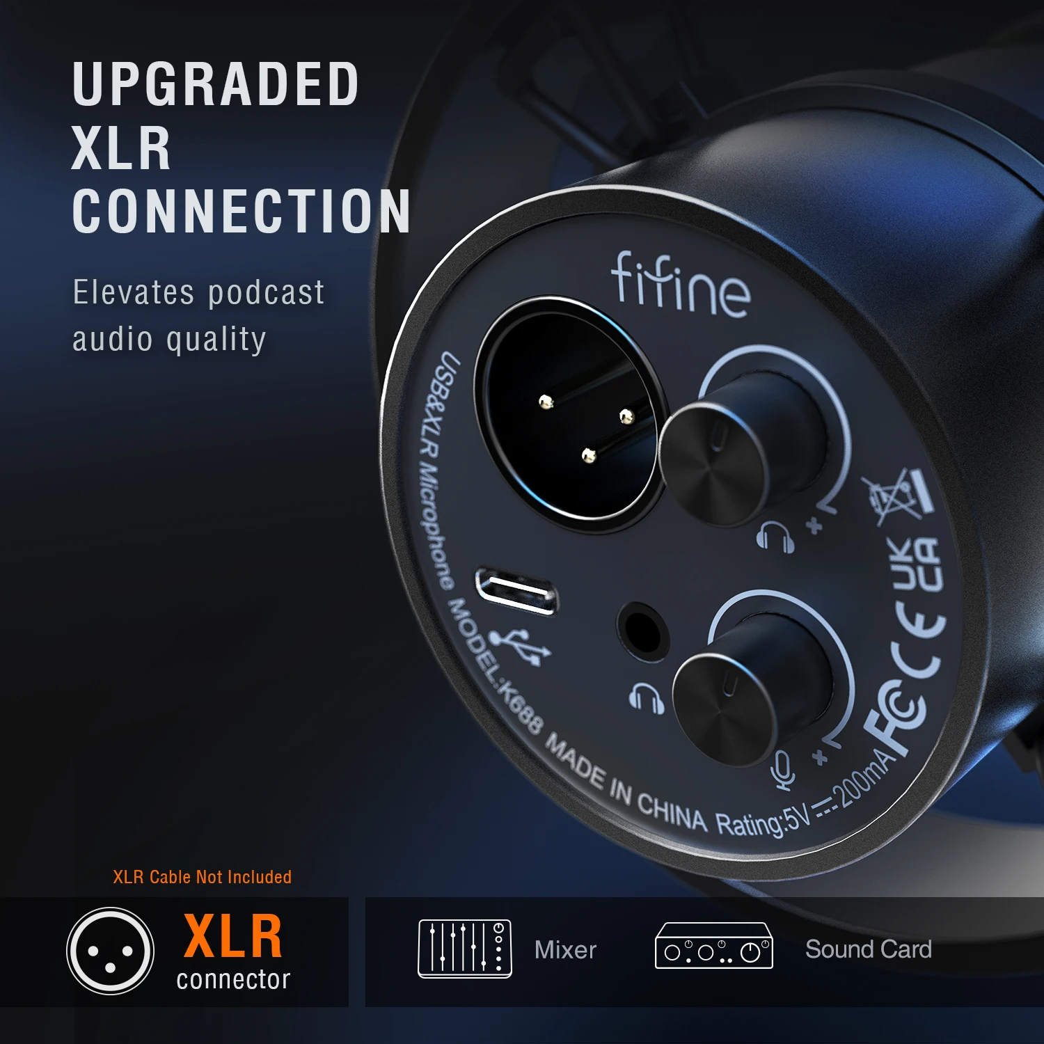 FIFINE Recording XLR Dynamic Microphone - K688